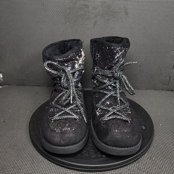 G By Guess Aylan Glitter Boots Womens Sz 10M Black Booties - Picture 2 of 10